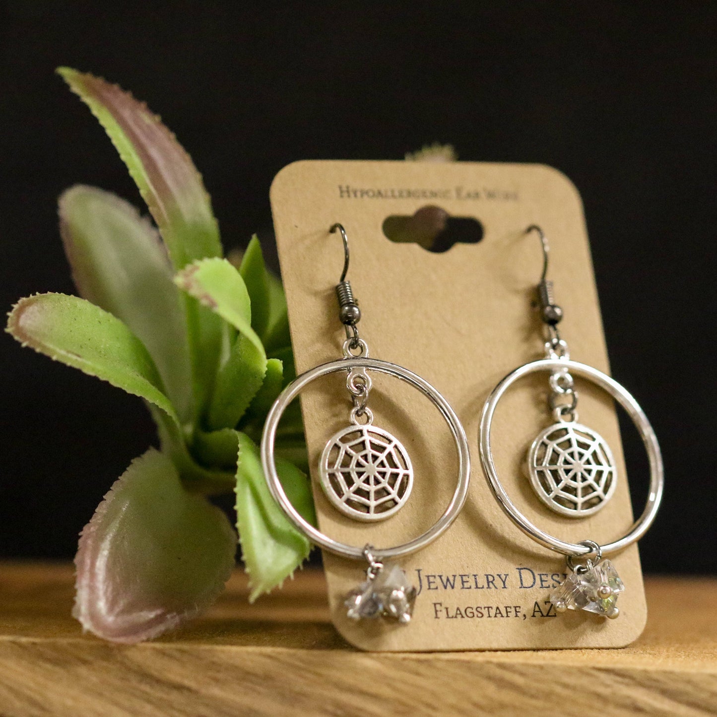 Spider Web Hoop Earrings