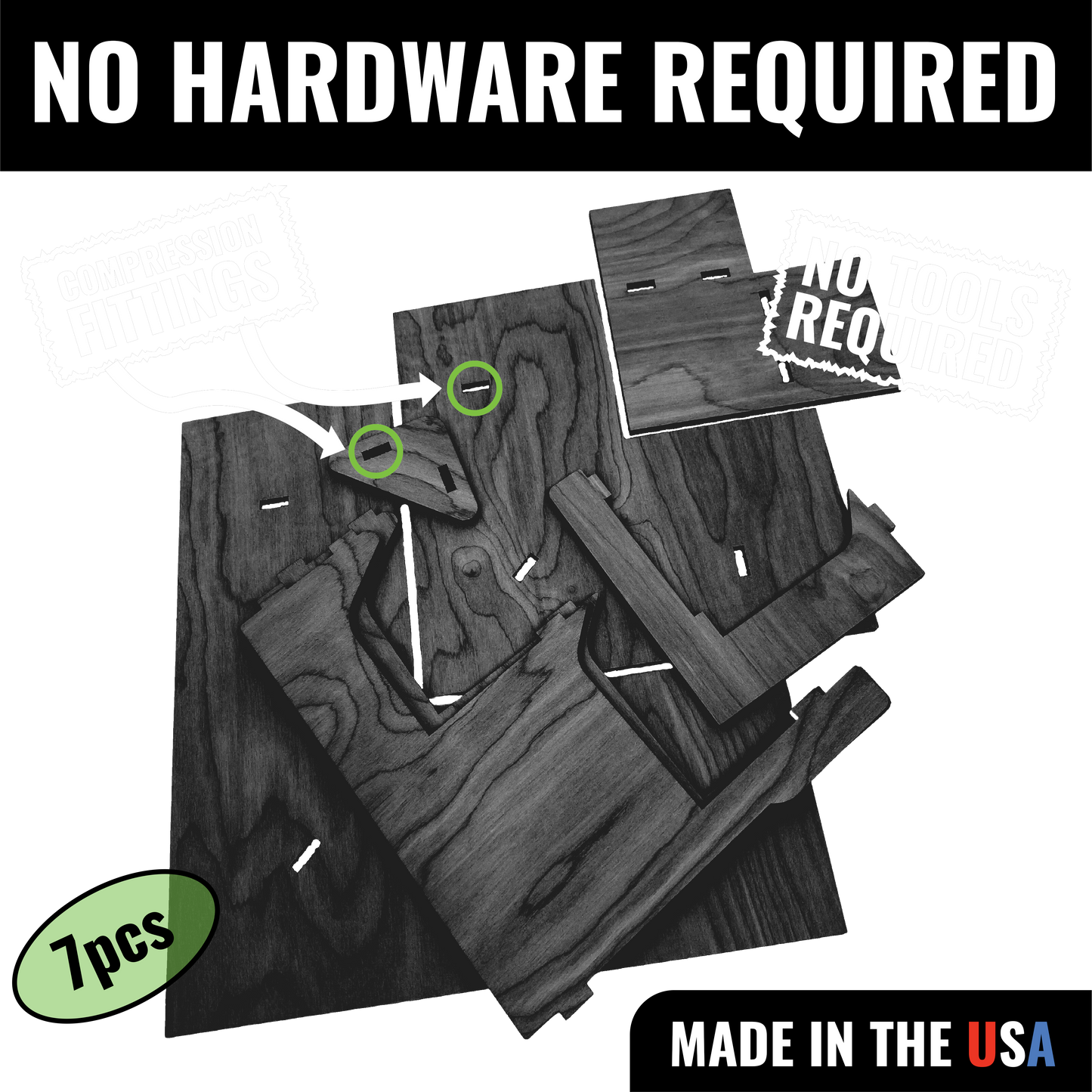 3-Tier Retail Table Display Corner Stand with Shelves: Ebony