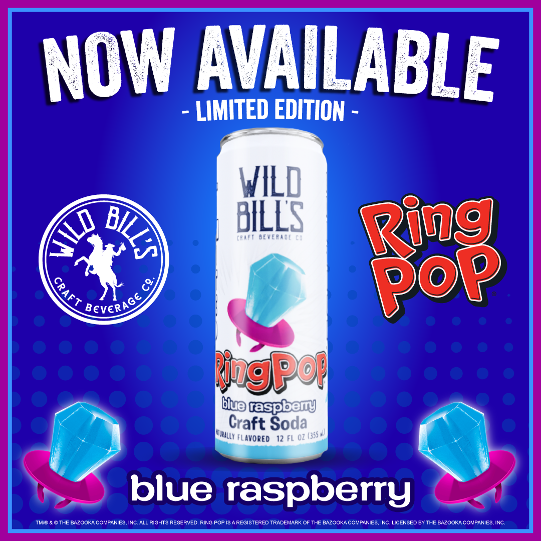 Ring Pop Soda Blue Raspberry Pure Cane Sugar, 12-Pack, Cans