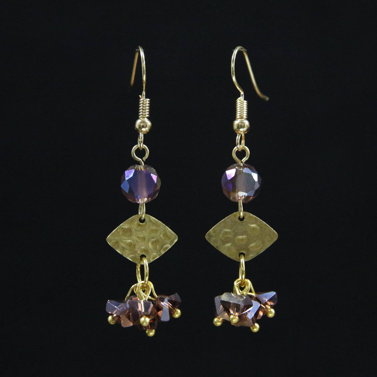 Pom Pom Earrings: Purple