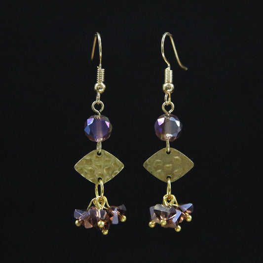 Pom Pom Earrings: Purple