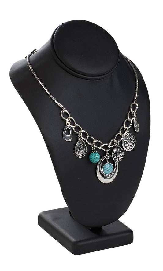 Large Necklace Display - Black - Faux Leather