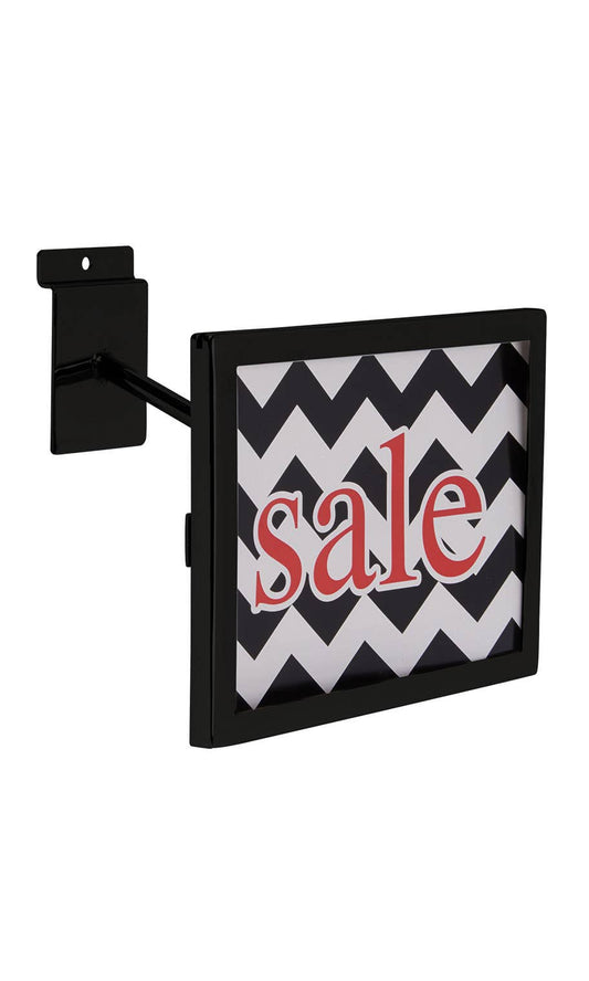 Rectangular Black Faceout Sign Holder for Slatwall