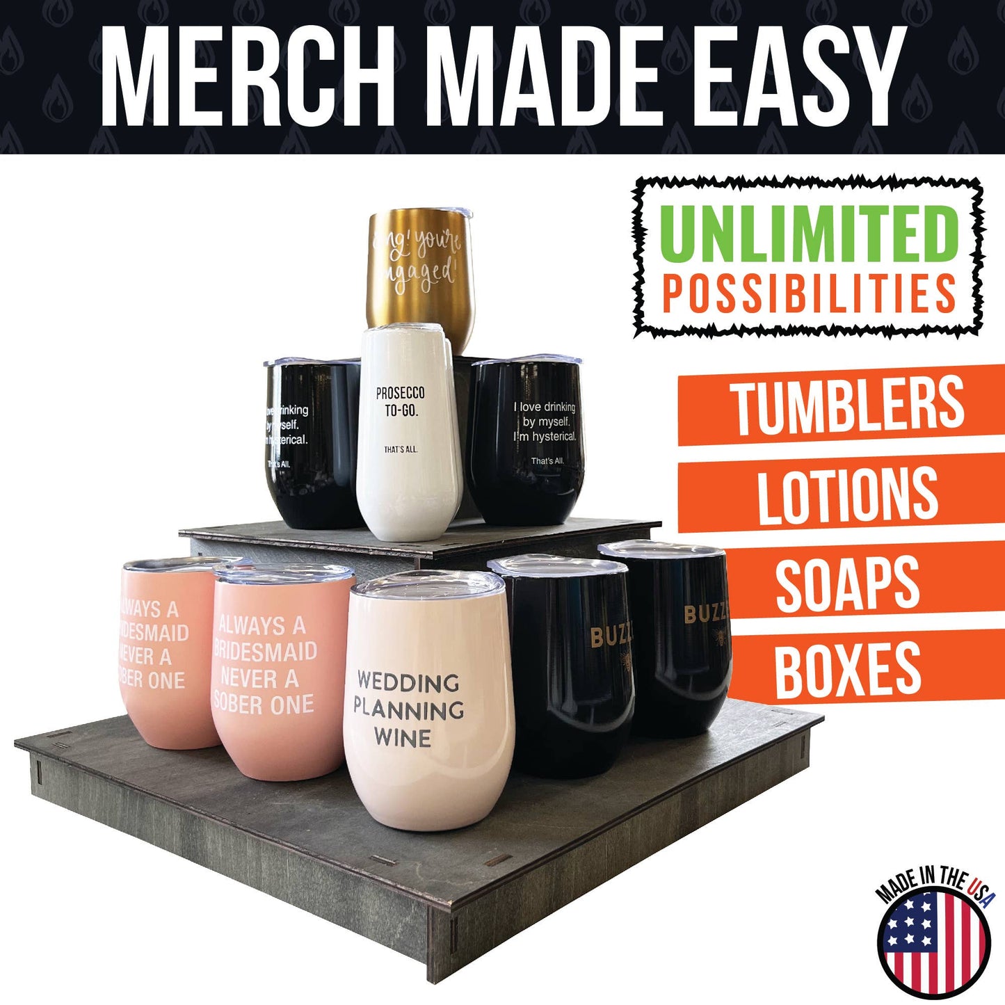 3-Tier Corner Wooden Portable Display Stand: Ebony