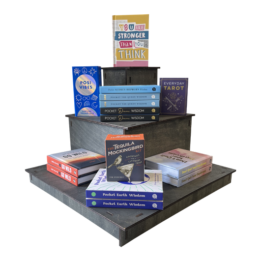 3-Tier Corner Wooden Portable Display Stand: Ebony