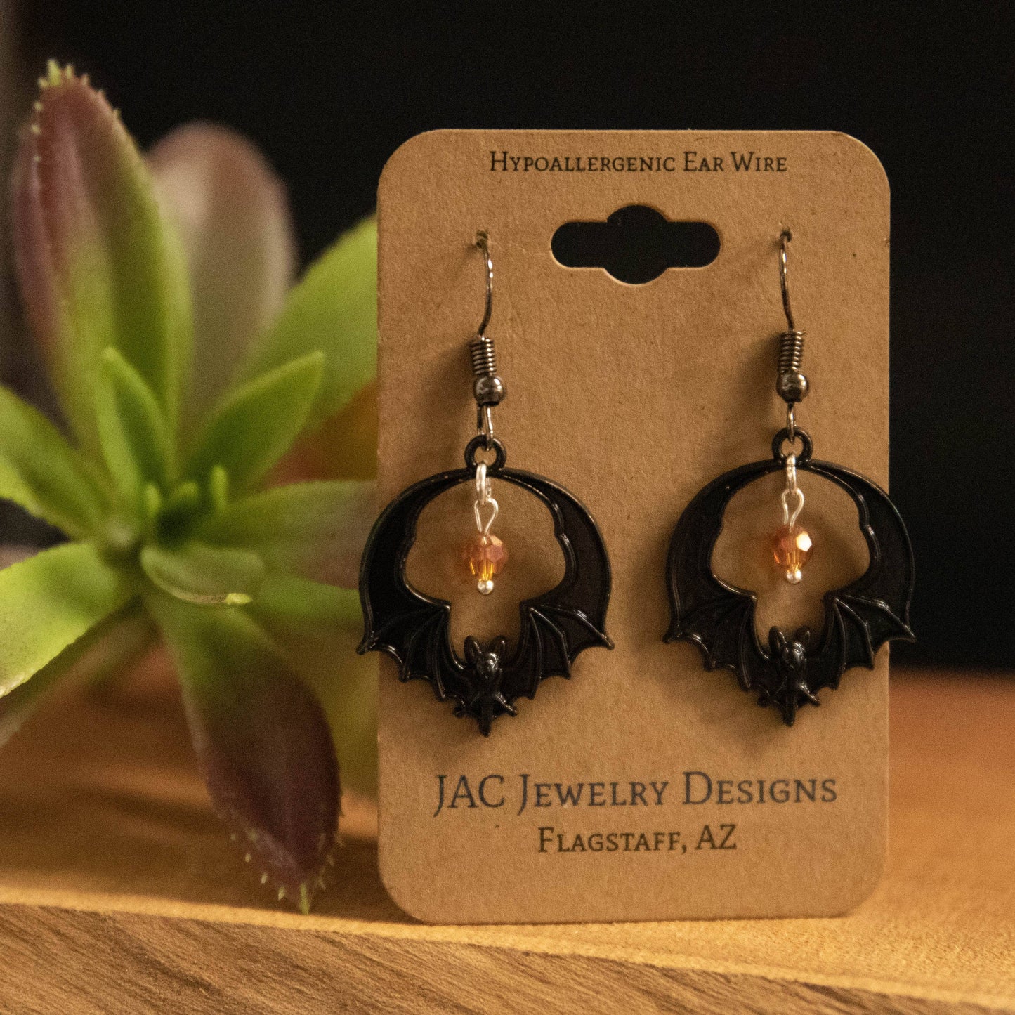 Black Bat Earrings