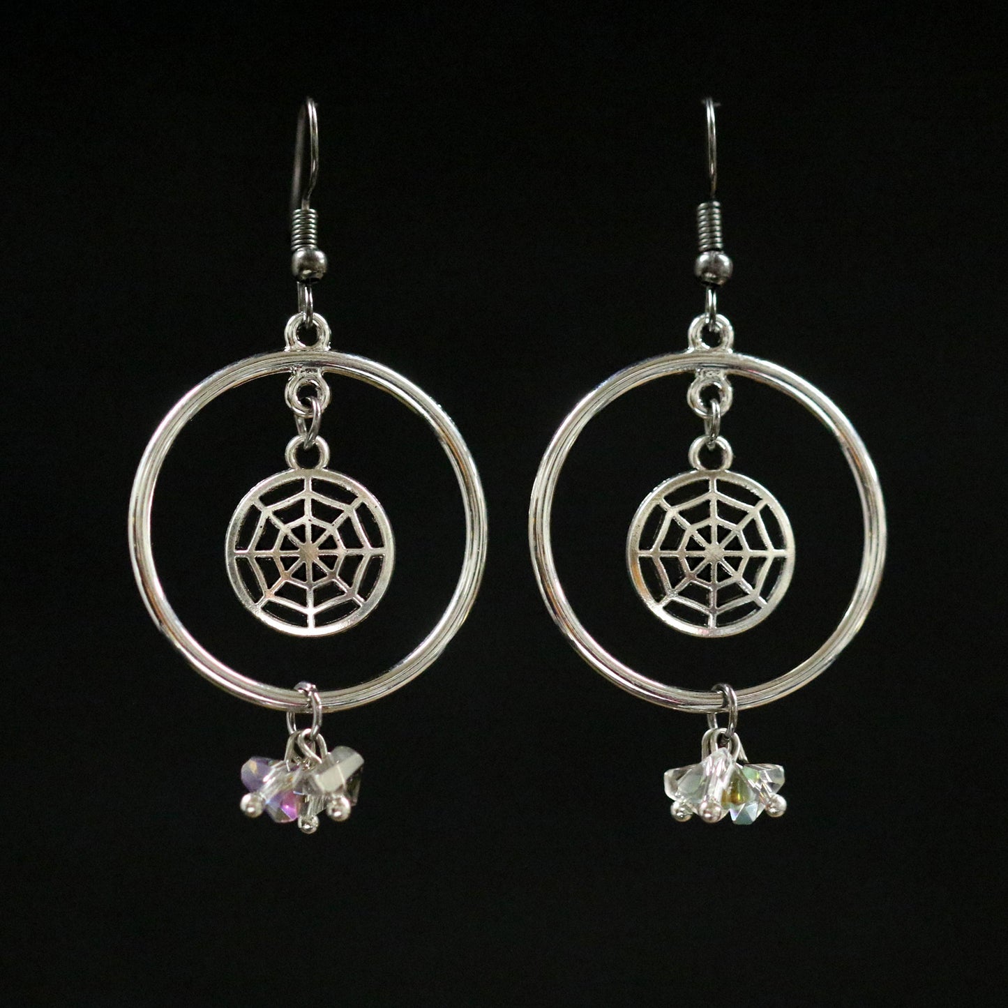 Spider Web Hoop Earrings