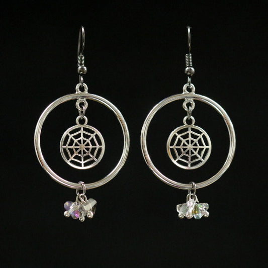 Spider Web Hoop Earrings