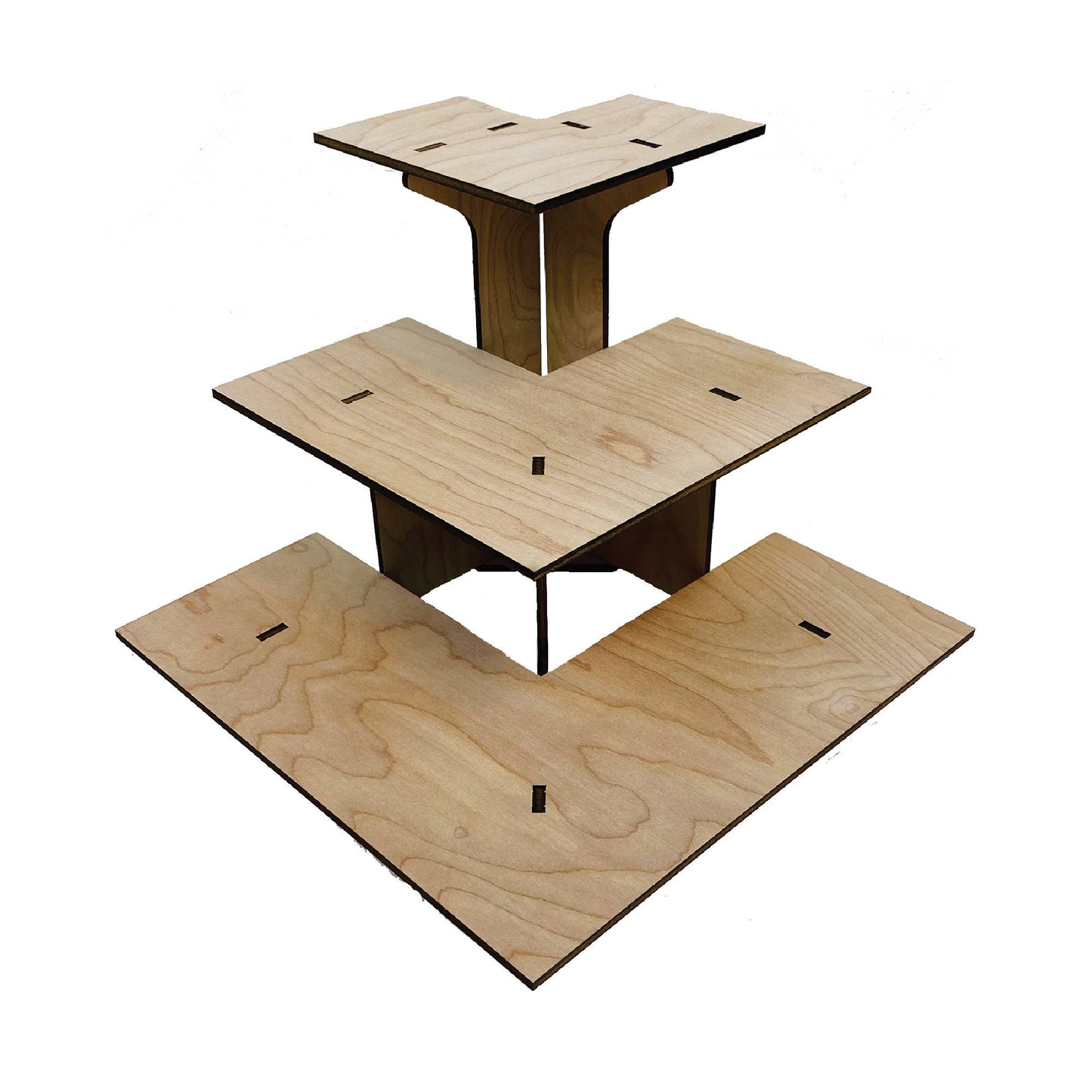 3-Tier Retail Table Display Corner Stand with Shelves: Ebony