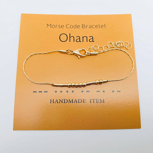 Ohana Handmade Golden Morse Code Bracelets