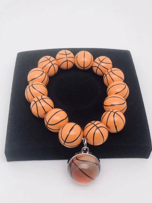 Wooden Beads Basketball Bracelet