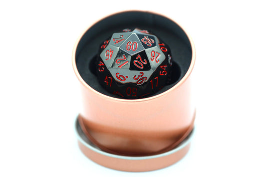 Titan's Fist Metal D60 Dice - Black w/ Blood