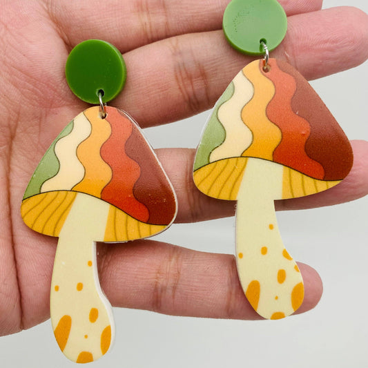 Mushroom Acrylic Earrings