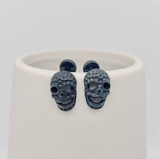 Vintage Mini Skull Titanium Steel Ear Stud Earrings