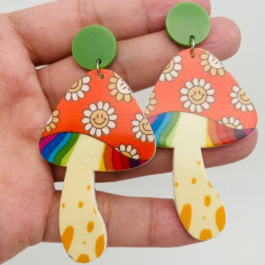 Mushroom Acrylic Earrings