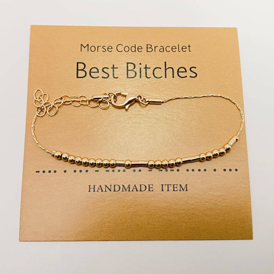 Handmade Golden Morse Code Bracelets