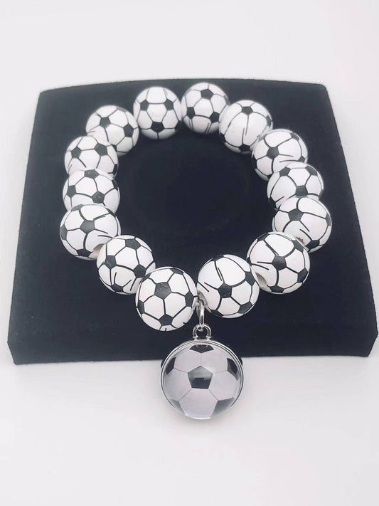 Wooden Beads Soccer Bracelet