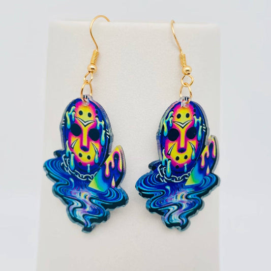 Halloween Acrylic Scary Characters Printed Earrings