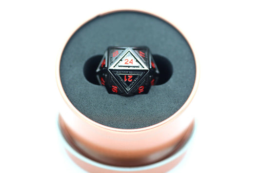 Titan's Fist Metal D24 Dice - Black w/ Blood
