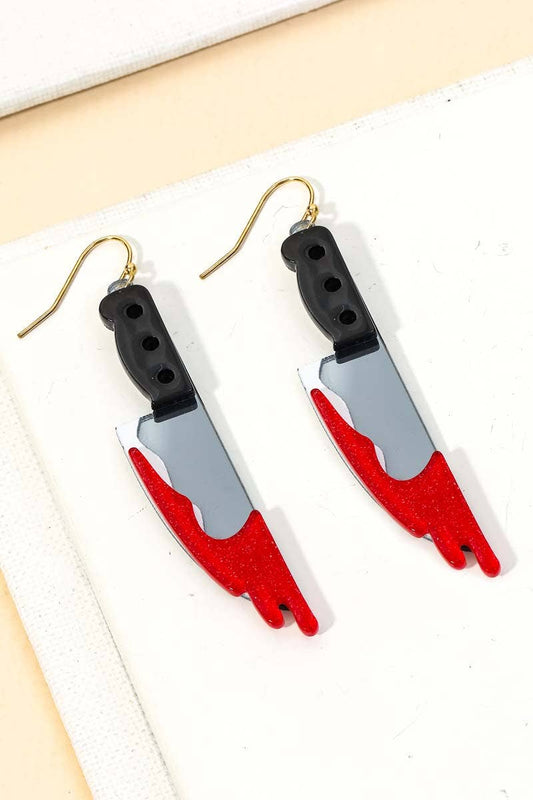 Halloween Bloody Knife Earrings